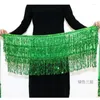 Scen Wear Style Belly Dance Costumes Sequins Tassel Hip Scarf For Women Belt Dancewear Rave Outfit