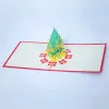 Christmas 3D Pop Up Greeting Cards Xmas Greeting Paper Cards Christmas Tree Decoration Postcard 3D Xmas Gift Paper Card TH1153