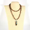 レイキ六角形天然石ペンダント男性のための女性8mm 8mm 108 Mala Beads Long Male Rosary Jewelry Necklaces198D