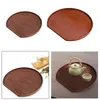 Plates Wooden Serving Tray Round Appetizers Dinner With Rim Decorative For Ottoman Bar Coffee Table Kitchen Bathroom