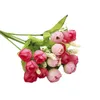 Dekoratif çiçekler sonbahar renk 15 kafa/buket küçük tomurcuk gülleri bract ipek yapay çiçek diy düğün Noel dekor çiçek hediyeleri