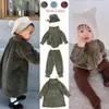 Dancewear 2023 Herbst Winter Bebe Kleinkind Mädchen Stickerei Kleid geboren Baby Samt Nette Strampler Kinder Vintage Hosen Kinder Kleidung Set 230928