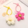 Keychains Colorful Wool Flower Heart Keychain Keyring For Women Gift Cute Kawaii Love Plant Bag Airpods Box Car Key Accessorie Jewelry