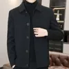 Giacche da uomo Trench in misto lana Hommes Veste Abrigo Largo Hombre Uomo in lana Corto Erkek Mont Giacca con risvolti a contrasto a quadri