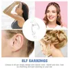 Backs Earrings 2 Pcs Ear Clip Fairy Women Girls Metal Elf Hook Metallic Line Cuff Gift Copper Jewelry Miss