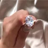 Bagues de mariage pour femmes, grand ovale, incrustation de pierre de Zircon, bague de fiançailles élégante, S925, bijoux fins, anniversaire 224m