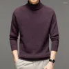 メンズセーターシープウール厚い衣服タートルネック温かいジャンパー長袖セーターハイカラー男性ニットウェア