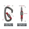 Carabiners utomhus professionell bergsklättring carabiner 25kn lås d-form säkerhet spänne för nycklar verktygsutrustning 230928