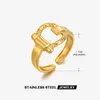 Cluster Ringen 20 stks/partij Rvs Goud Zilver Kleur Geometrische Riem Open Verstelbare Ring Voor Vrouwen Mannen Mode-sieraden Gift Groothandel