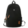 Schooltassen Mode Lederen Label Canvas Dames Rugzak Mannelijke Vrije tijd Reizen Bagpack Studententas Tienermeisjes Effen Kleur Rugzakken