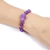 Brin XSMNatural améthyste perlé bracelet pour femmes Reiki guérison cristal énergie Quartz Bracelet 8mm perles de pierre rondes extensible