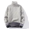 Suéter masculino branco gola alta gola alta roupas de inverno masculino moda coreana pulôveres para homem jumpers 2023