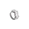 Boucles d'oreilles créoles pour femmes, 1 pièce, petit bijou géométrique en cristal glacé, zircone, couleur argent, Piercing pour Cartilage, KDE024
