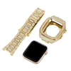 Luksusowy pełny pasek diamentowy z obudową na zegarek Apple Watch 9 8 7 45 mm 6 5 4 SE 44 mm Metobfle Modyfikacja Zestaw modyfikacji gumki iwatch 45 mm akcesoria