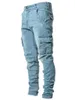 Jeans da uomo Autunno Primavera Pantaloni cargo da uomo Casual Matita vintage Tasche in denim skinny