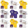 2023 Şampiyonlar LSU Tigers Beyzbol Jersey Paul Skenes 3 Dylan Crews 47 Beyaz Tre Morgan Hompson Zach Arnold Gavin Dugas Brayden Jobert Mor Sarı Sarı Özel Erkek Gençlik