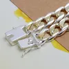 Link bransoletki Srebrny kolor Wykwintny 10 mm łańcuch mężczyzn Kobiet szlachetny bransoletka ślubna