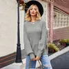 Kobiety swetry 2023 Kobiety żółte duże ciepły ciepły rękaw SWEATER LADY O NECK SIDY KNIT KIT JUCNE Zime Kobiety Skoczki