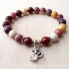 SN1137 Mookaiet Jasper Armband Mala Armband Zilver Om Armband Boeddhistische Sieraden Yoga Armband Healing Stone Courage Bracelet241x