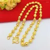 Ketten Saiye 18 Karat Gold Halskette für Männer Frauen Dicke gelbe Hochzeit Verlobung Jahrestag Perlen Kette Schmuck Geschenke