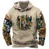 Hoodies masculinos com capuz impressão 3d ao ar livre rua topos moda vintage roupas de grandes dimensões para homem casual manga longa camisolas