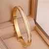Bracelet en acier inoxydable 316L léger Style de luxe Micro ensemble Zircon coloré carré cristal demi-anneau Bracelet pour femme