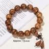 Bangle JD Natural Wooden Agalloch Lucky Wealth Beaded Bracelet Women Men Buddha Bead Mala Prayer Gourd Pendant Hand String Jewelry Gift 230928