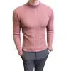 Pulls pour hommes Pull Moulant Polyvalent Demi-Col Haut Tricoté Doux Élastique Élégant Pull D'hiver Pour L'automne Printemps Slim Fit