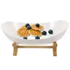 Płytki drewniane cukierki danie ceramiczna taca na tacę dinning stół dekoracje owoce platforma dekoracyjna miska deser plastikowy uchwyt na wystawę