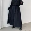 Calças masculinas homens gótico solto cortado hakama calça harajuku quimono samurai perna larga estilo chinês hanfu tang calças masculino uniforme kendo