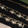 Bracelet pendentif alphabet abeille et perle, collier, bijoux de créateur en laiton, ensemble de mode, Saint-Valentin, Noël, cadeau