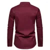 Men's T Shirts High Quality Formal Shirt Single Breasted Long Sleeve Casual Wedding Slim Fit Male Dress
