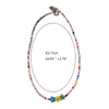 Choker Colorful Seed Beaded Love Flower Necklace Ajdustable Clavicle Chain