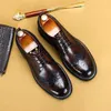 Lüks orijinal deri brogue ayakkabılar erkekler İtalyan tasarımcı iş resmi ayakkabılar erkekler flats vintage moda erkek oxfords 1aa60