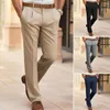 Costumes pour hommes pantalons habillés sophistiqués pantalons longs de bureau d'affaires haut de gamme costume ajusté classique couleur unie pour