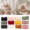 Hair Accessories Lamb Velvet Baby Kids Headband Infant Born Large Bow Double Layers Hairband Warm Children Fleece Wide Turban Head Wrap