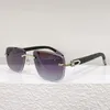 Solglasögon mode ct natur trä ben fyrkantig rimlös hållbara lyx kvinnor uv400 glasögon original ramlösa glasögon