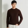Suéter masculino de lã de ovelha pura jumper masculino roupas de malha quente pulôver suéter de caxemira manga comprida malhas