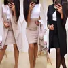 Dwuczęściowa sukienka 2PCS Lady Autumn Solid Color Office Kobiet Blazer Jacket BodyCon Mini spódniczka garnitur