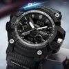 Armbandsur 2023 Sports digitala klockor män Dual Display Quartz Waterproof Armtwatch Male Clcok Watch for Relogio Masculino