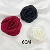 Fiori decorativi 10 pezzi 6 cm tessuto con bordo bruciato fatto a mano fiore rosa fermaglio per capelli fai da te accessori gioielli spilla da sposa