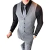 Men's Vests 2023 Waistcoat Pants Suit Men British Retro Style Autumn Business Work Jacket Korean Version Slim-fit Large Size