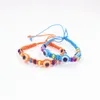 10 kolorów splotowe sznur Bracelets Lucky z koralikami Amulet Amulet Acryl Evil Eye Bracelet dla kobiet Whole298h