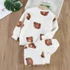 Giyim Setleri Set Bebek Sonbahar ve Kış Karikatür Peluş Peluş Sıcak Yuvarlak Boyun Külotu Ev Kıyafetleri 1-5 Yaşındaki Moda Çocuk Giyim