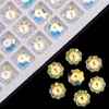 Beads Transparent Shiny AB Austrian Crystal Earring Pendant Lampwork Glass Flower For Jewelry Making Bracelet DIY Crafts Charms