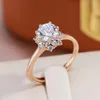 Cluster Rings juliDream Classic Design 585 Guldfärg Full Zircon Wedding Open för kvinnor Lyxmodelsmycken Fingertillbehör