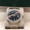 Senaste version Luxury Watch 41mm Ice Blue Baguette Platinum Dial Mens Steel Armband Watch 228396 228396 Automatisk herr Fashion Me3519