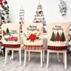 Stol täcker julomslag stretch bankettdekorationer 2023 för hem xmas god fest dekor leveranser matsal säte ornament