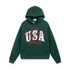 Men's T-shirts Beauty Trend Niche Rhude Embroidery Usa Terry Hoodie High Street Versatile Loose Fitting Men's and Women's Outerwear