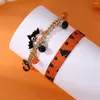 Strand Retro Exaggerated Thick Chain Bracelet Ghost Pumpkin Spider Halloween Party Fashion Jewelry Girl's Cool Bracelets Gift